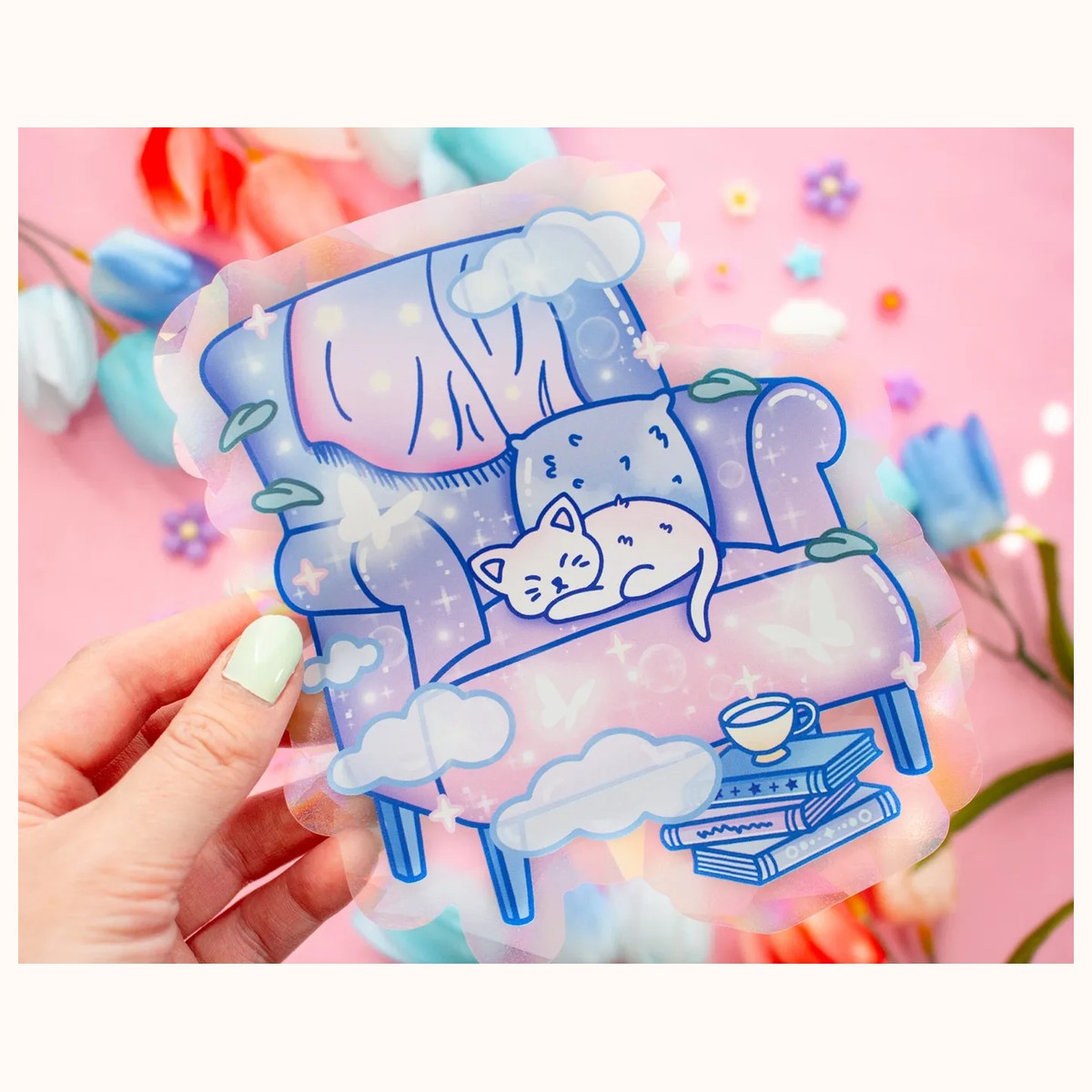 Reading Chair Suncatcher Sticker | Rainbow Maker Window Decal view 4