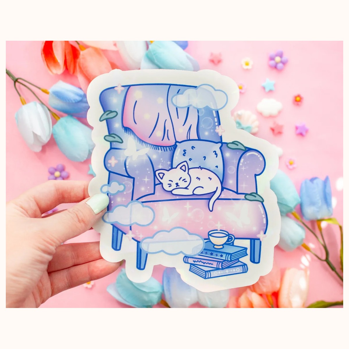Reading Chair Suncatcher Sticker | Rainbow Maker Window Decal view 6