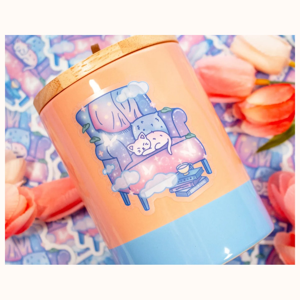 Reading Chair CLEAR Sticker | Cute Aesthetic Waterproof Durable Laptop Sticker view 3