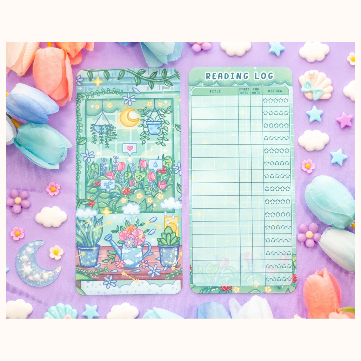 Botanical Bliss Reading Log Bookmark by Farouk Book Store