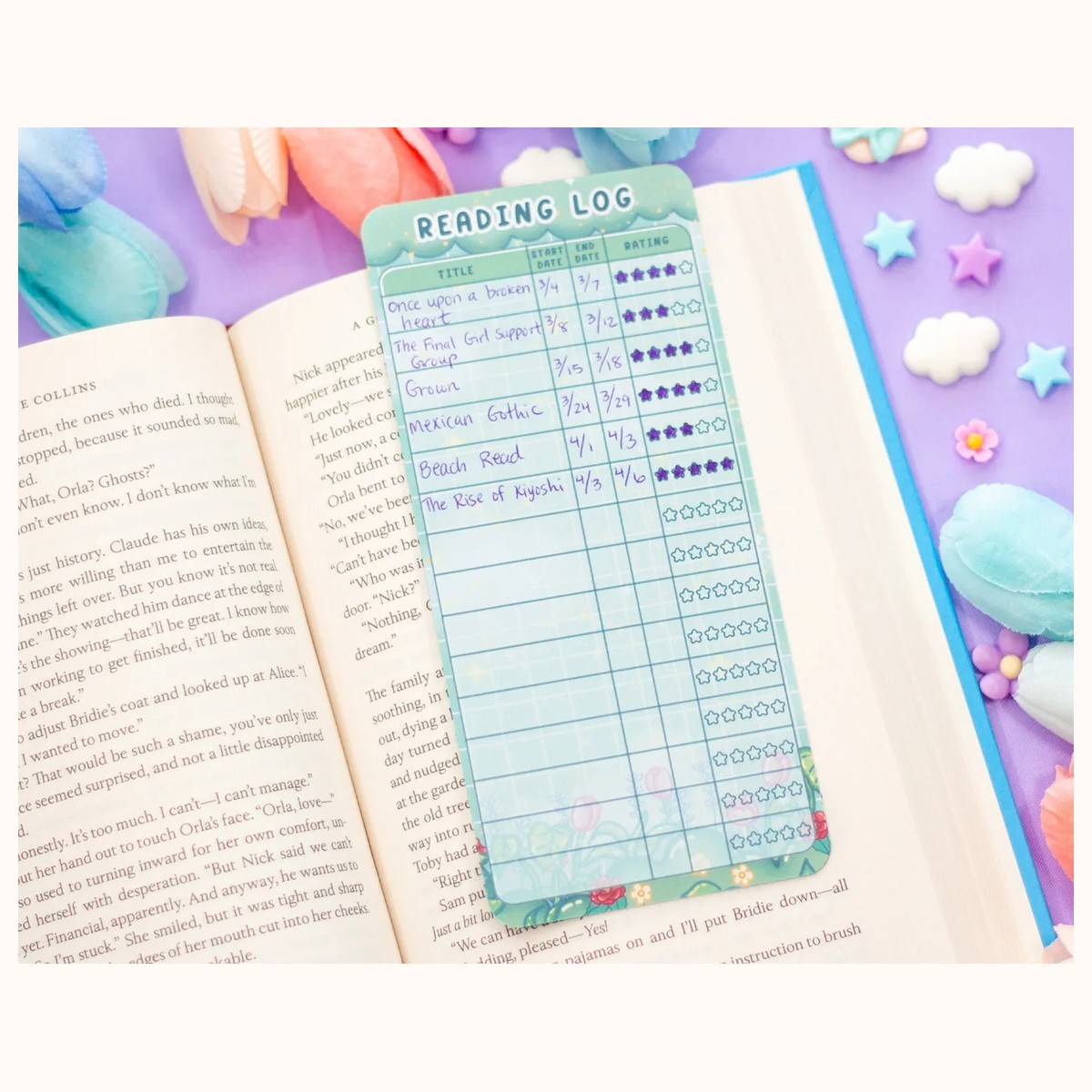 Botanical Bliss Reading Log Bookmark view 5