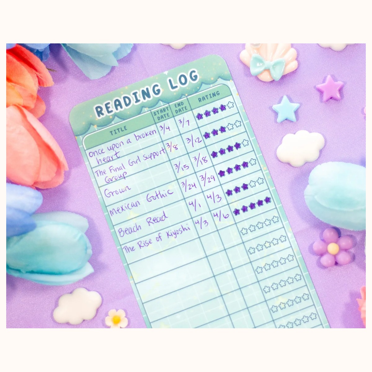 Botanical Bliss Reading Log Bookmark view 7