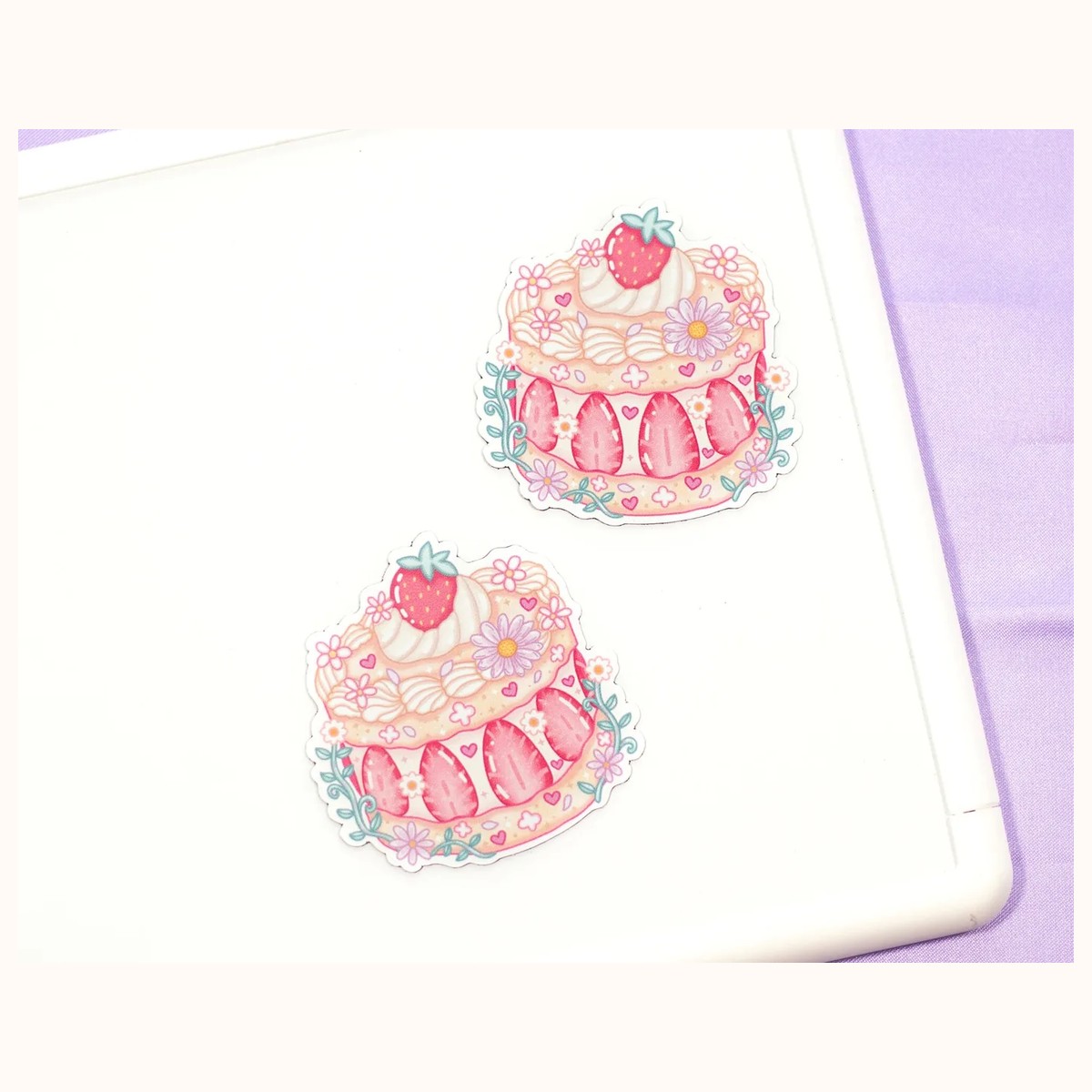 Strawberry Cake Aesthetic Cute Aesthetic Fridge Board Magnet view 2