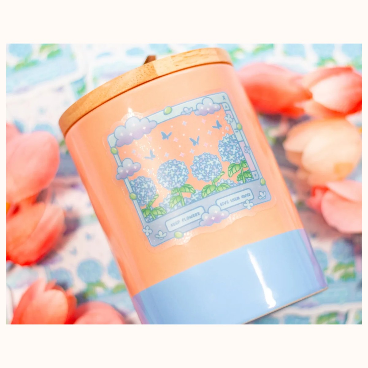 Hydrangea Dreams CLEAR Sticker | Cute Aesthetic Waterproof Durable Laptop Sticker view 3