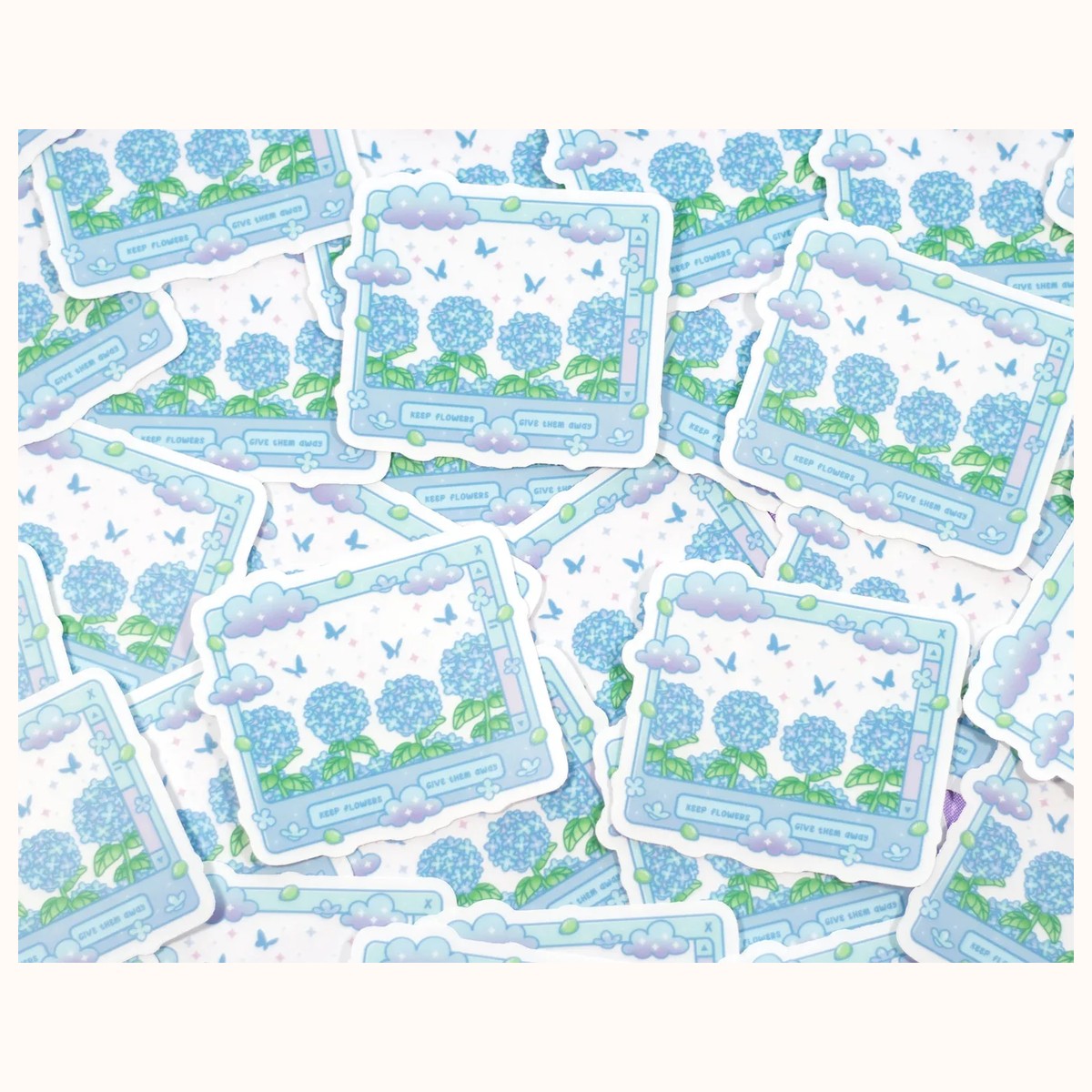 Hydrangea Dreams CLEAR Sticker | Cute Aesthetic Waterproof Durable Laptop Sticker view 4