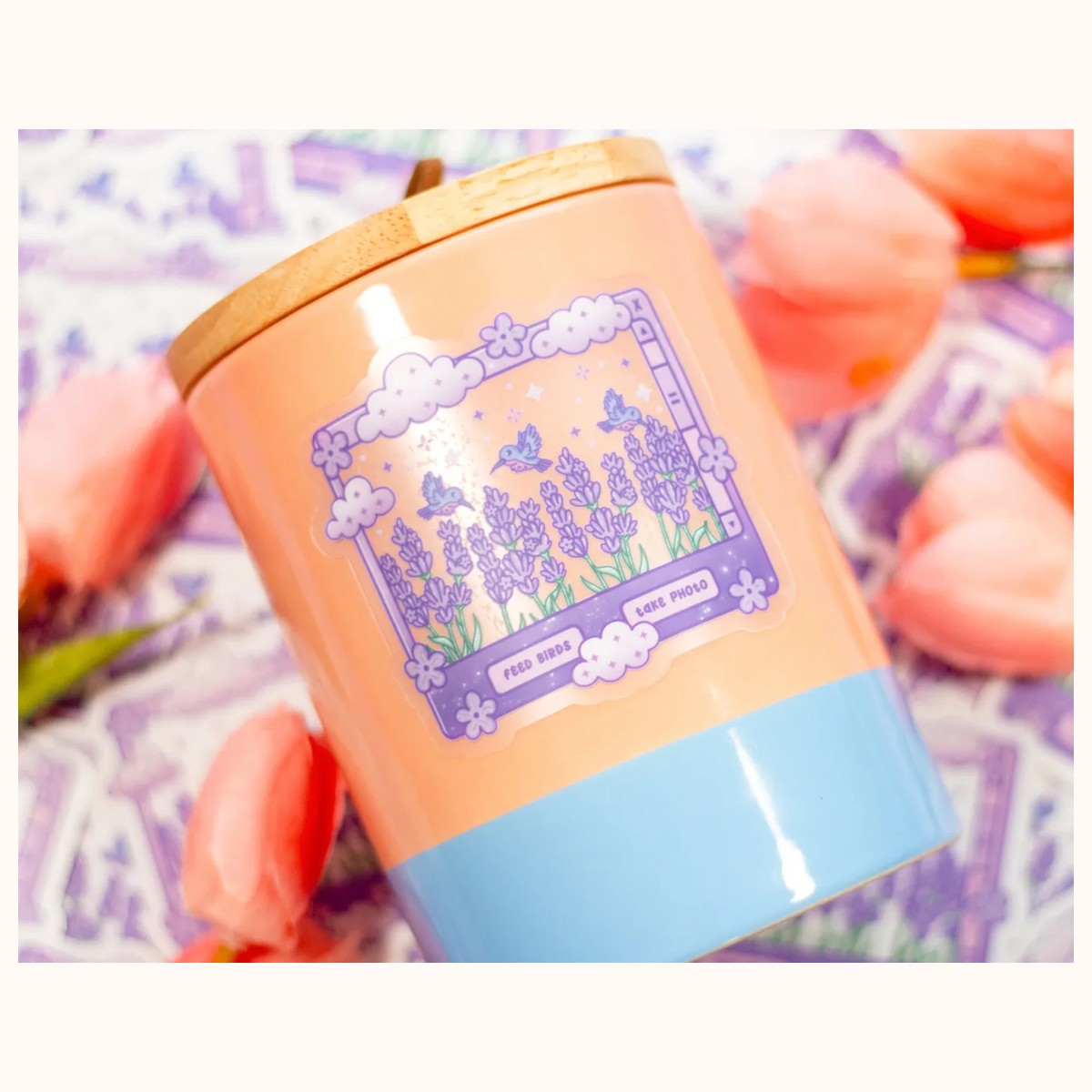 Lavender Dreams CLEAR Sticker | Cute Aesthetic Waterproof Durable Laptop Sticker view 3