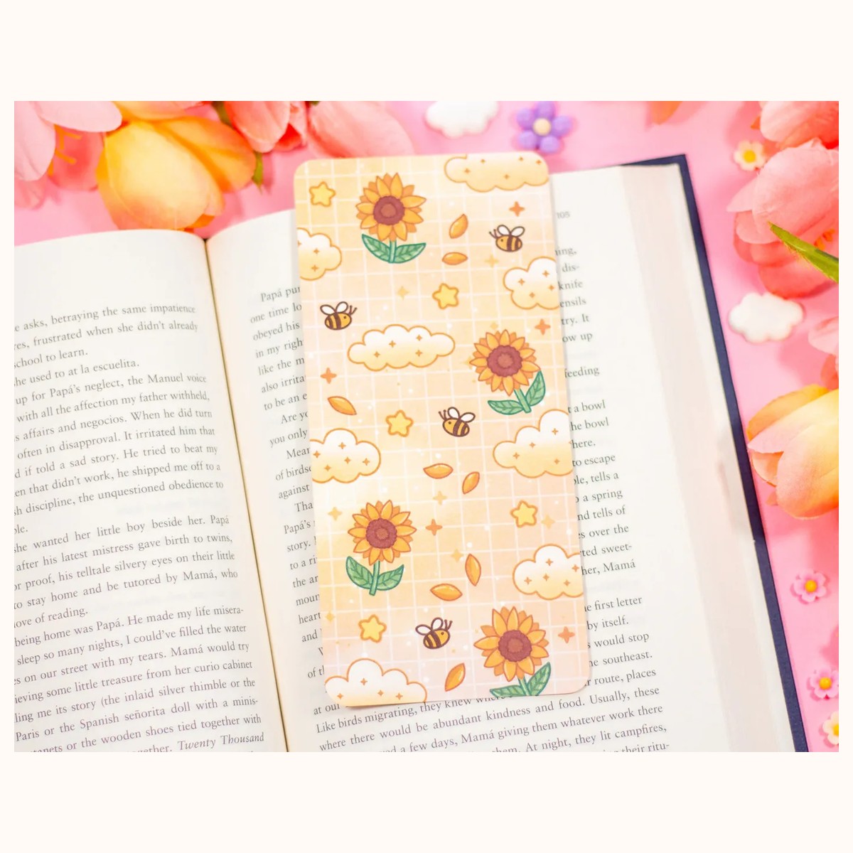 Sunflower Dreams Reading Log Bookmark view 3