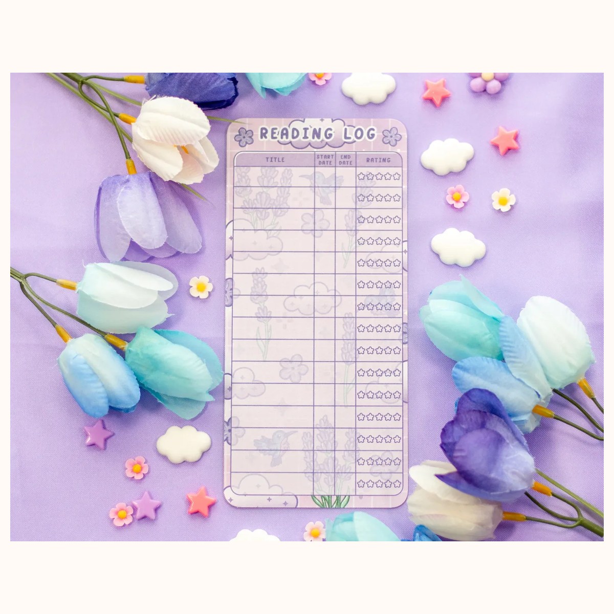 Lavender Dreams Reading Log Bookmark view 5