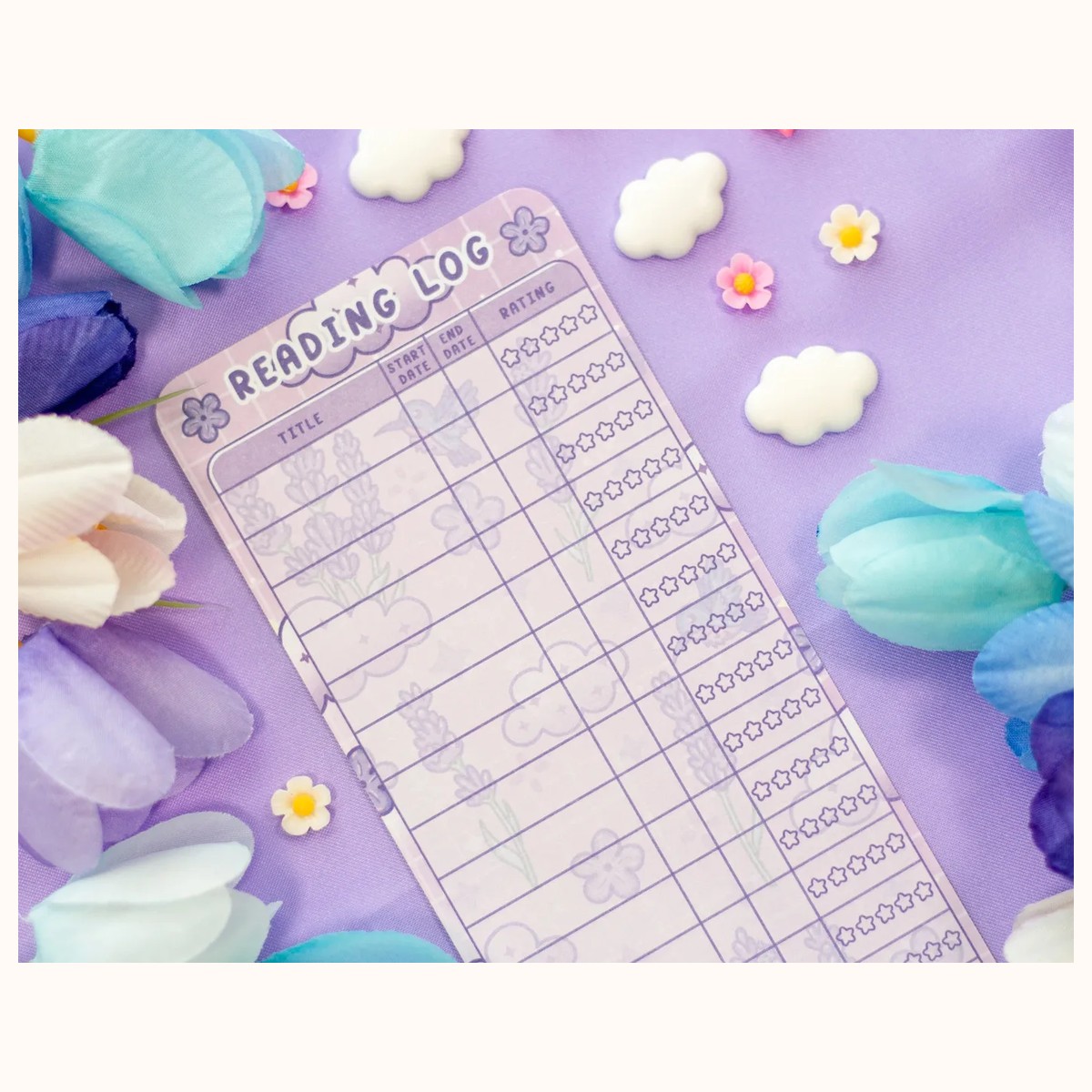 Lavender Dreams Reading Log Bookmark view 6