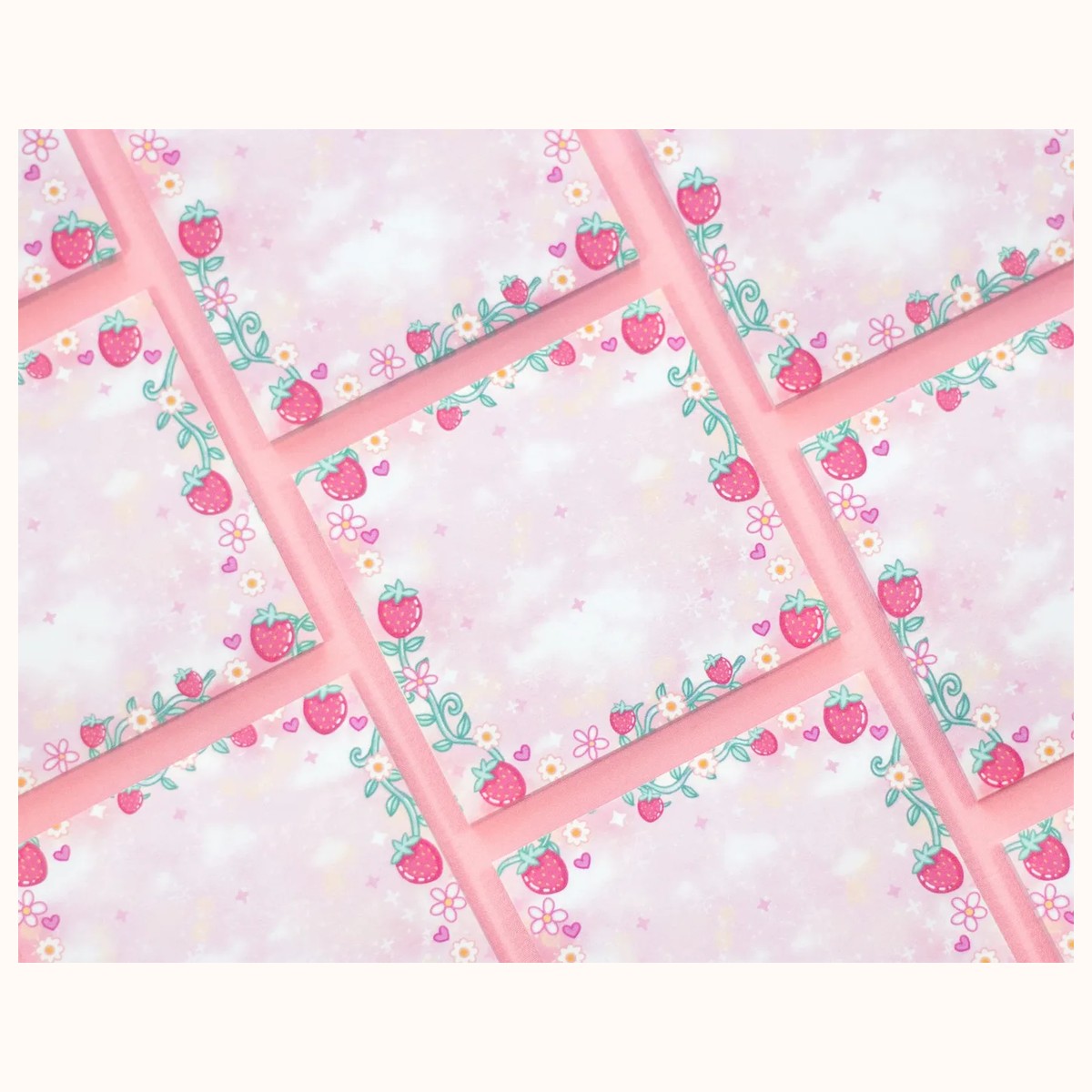 Strawberries Aesthetic Sticky Note view 3