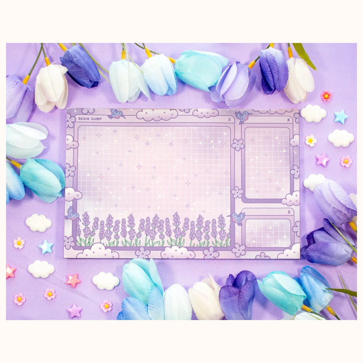 Lavender Dreams Brain Dump Planner Pad | Kawaii Art Cute Aesthetic Stationery Office Supplies Gift, notepads from Farouk Book Store