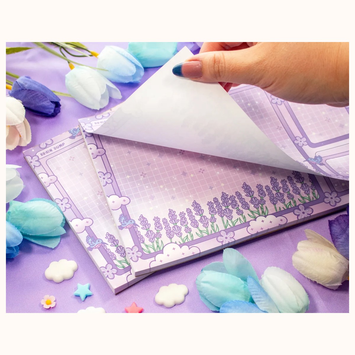 Lavender Dreams Brain Dump Planner Pad | Kawaii Art Cute Aesthetic Stationery Office Supplies Gift view 2
