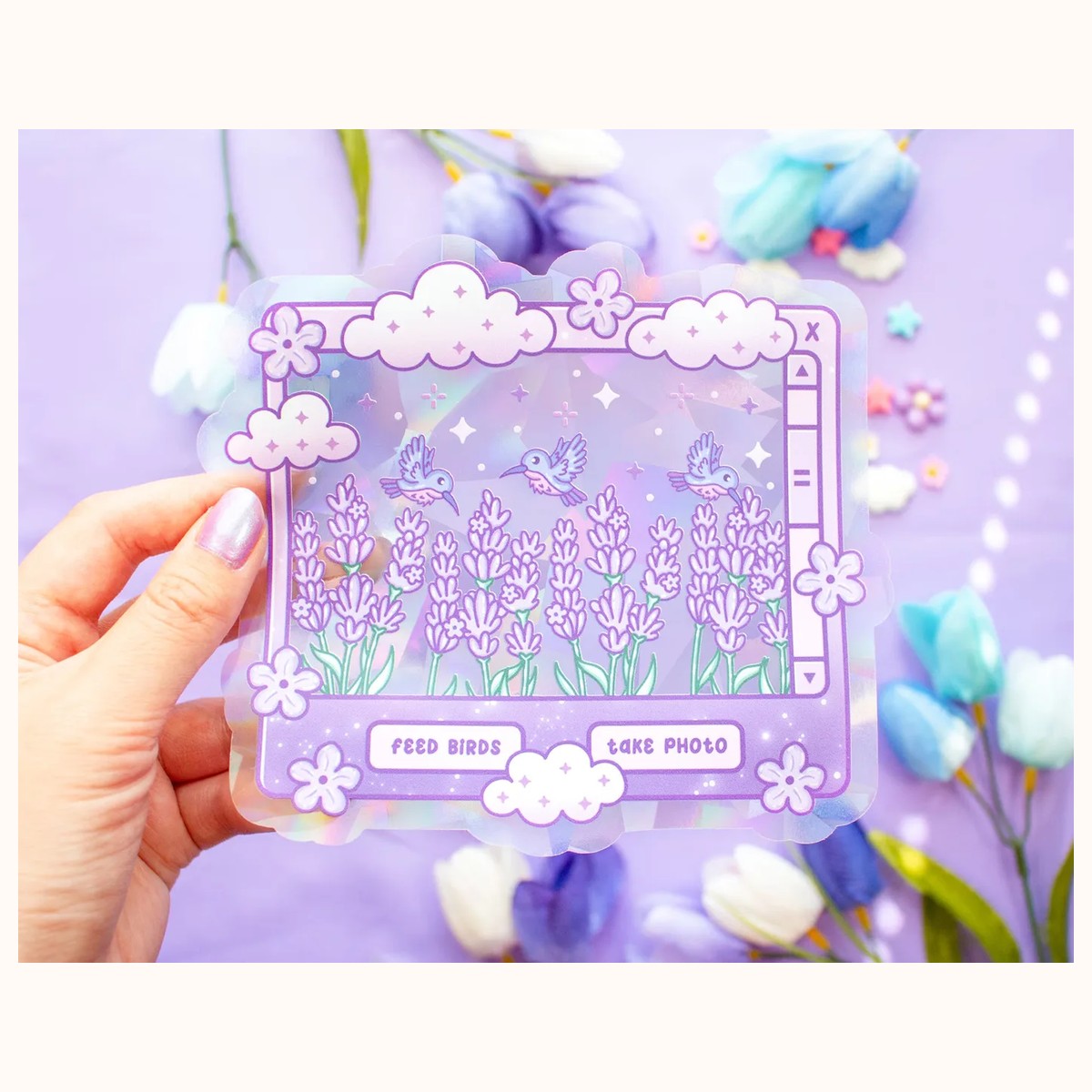 Lavender Dreams Suncatcher Sticker | Rainbow Maker Window Decal by Farouk Book Store