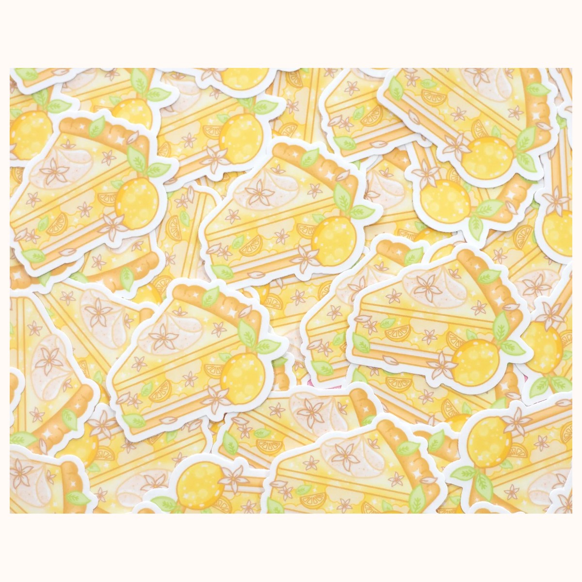 Lemon Pie Vinyl Waterproof Sticker | Cute Kawaii Laptop Decal view 3