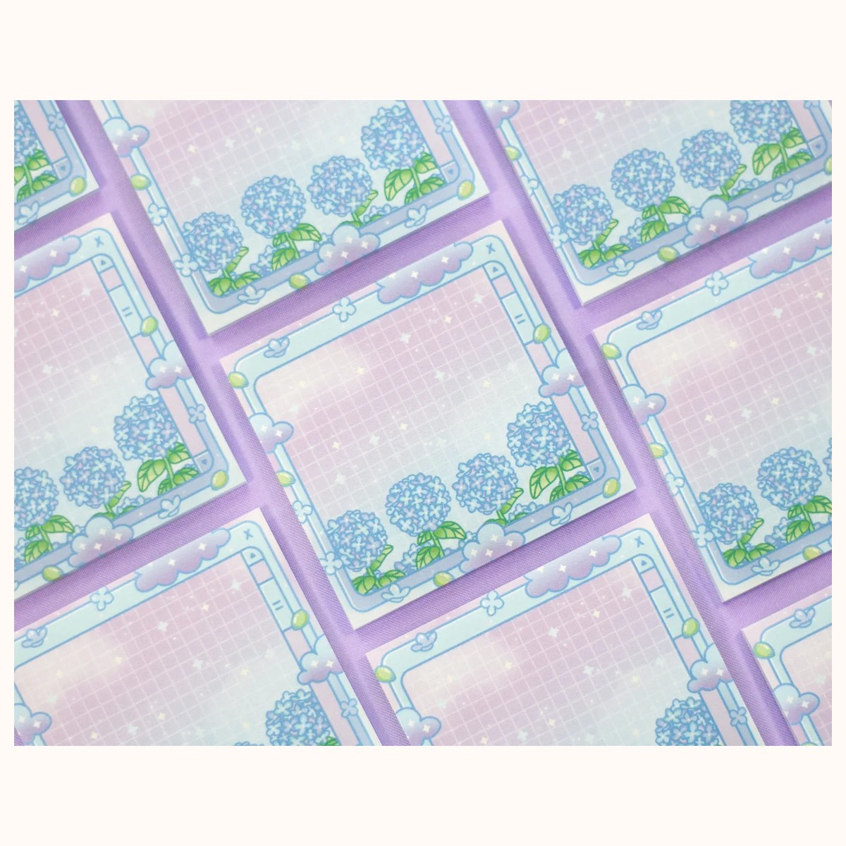 Hydrangea Dreams Aesthetic Sticky Note view 3