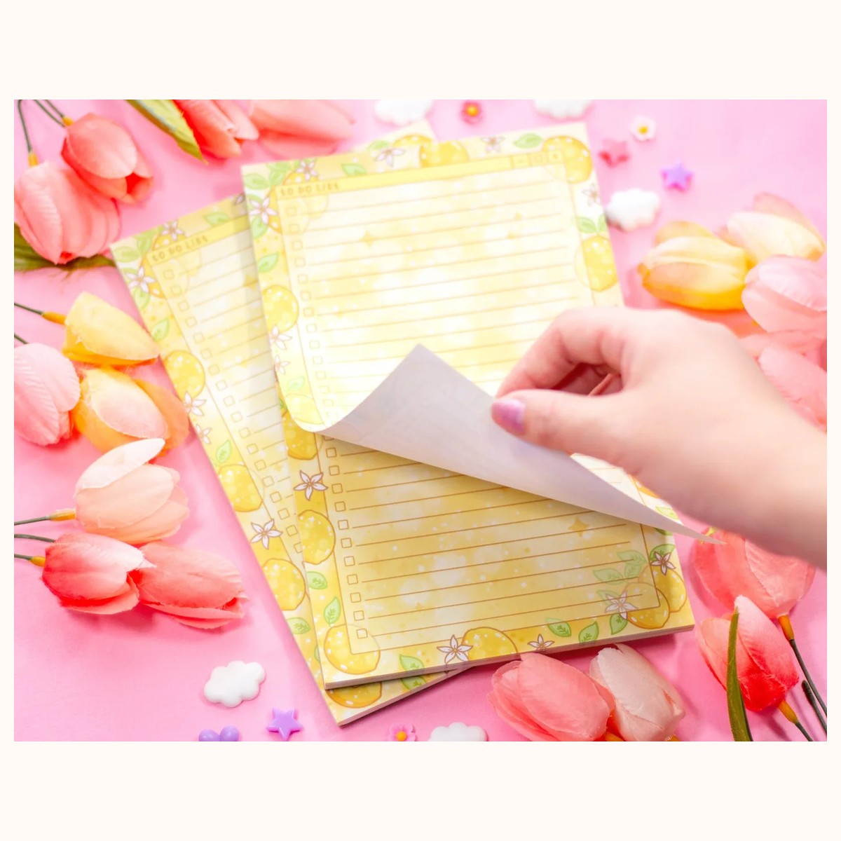 Lemons to Do List Planner Pad | Dreamy Cute Kawaii Art Aesthetic Stationery Note Pad view 2