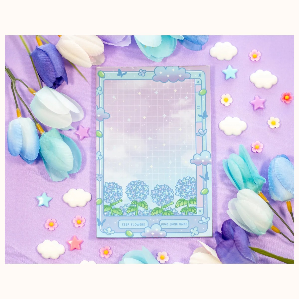 Hydrangea Dreams Gradient Aesthetic Dreamy Memo Notepad, notepads from Farouk Book Store