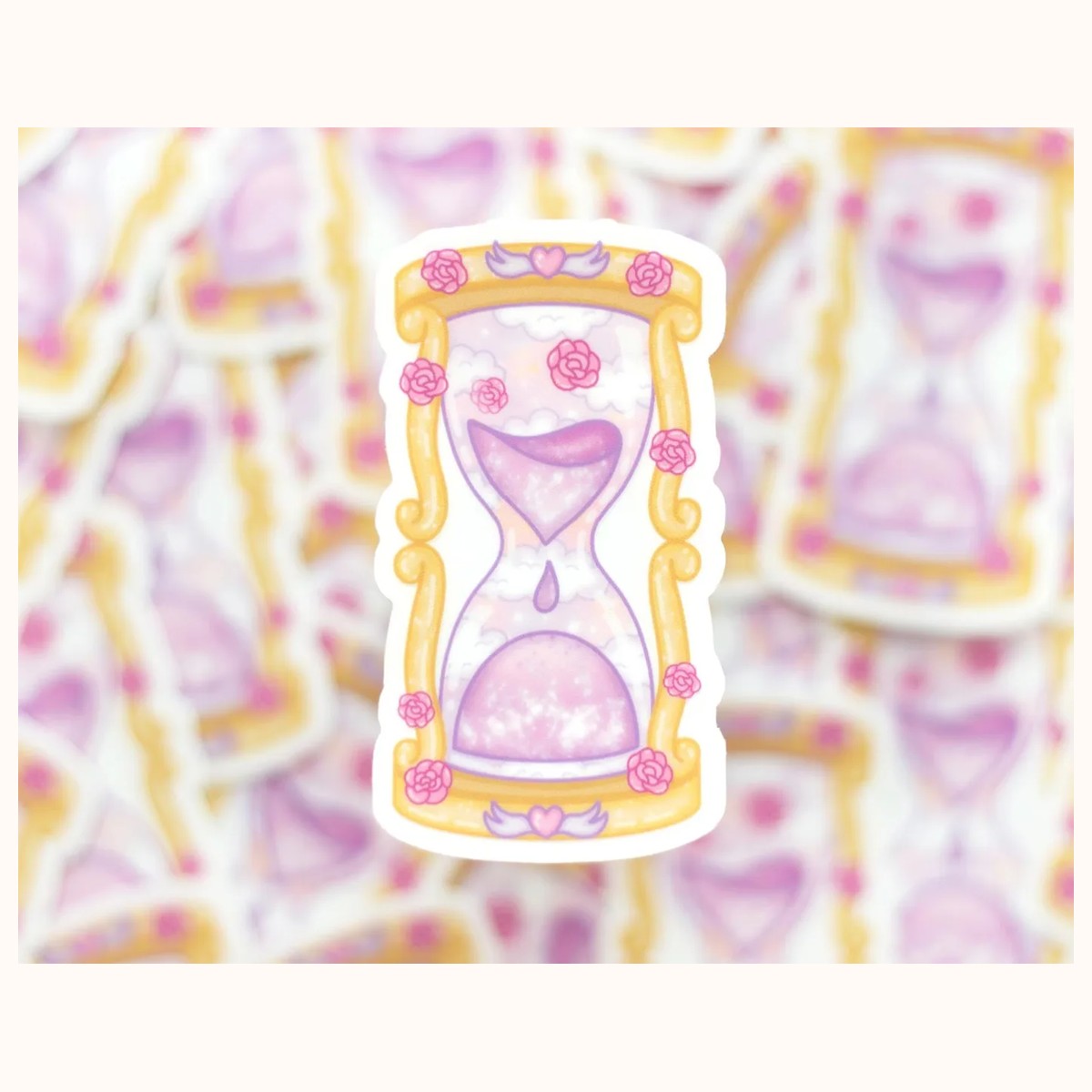 Hourglass CLEAR Sticker | Cute Aesthetic Waterproof Durable Laptop Sticker view 3