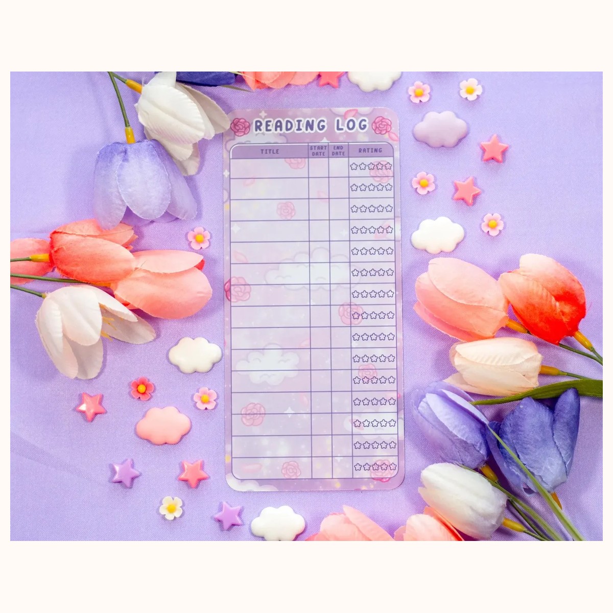 Pastel Academia Reading Log Bookmark view 5
