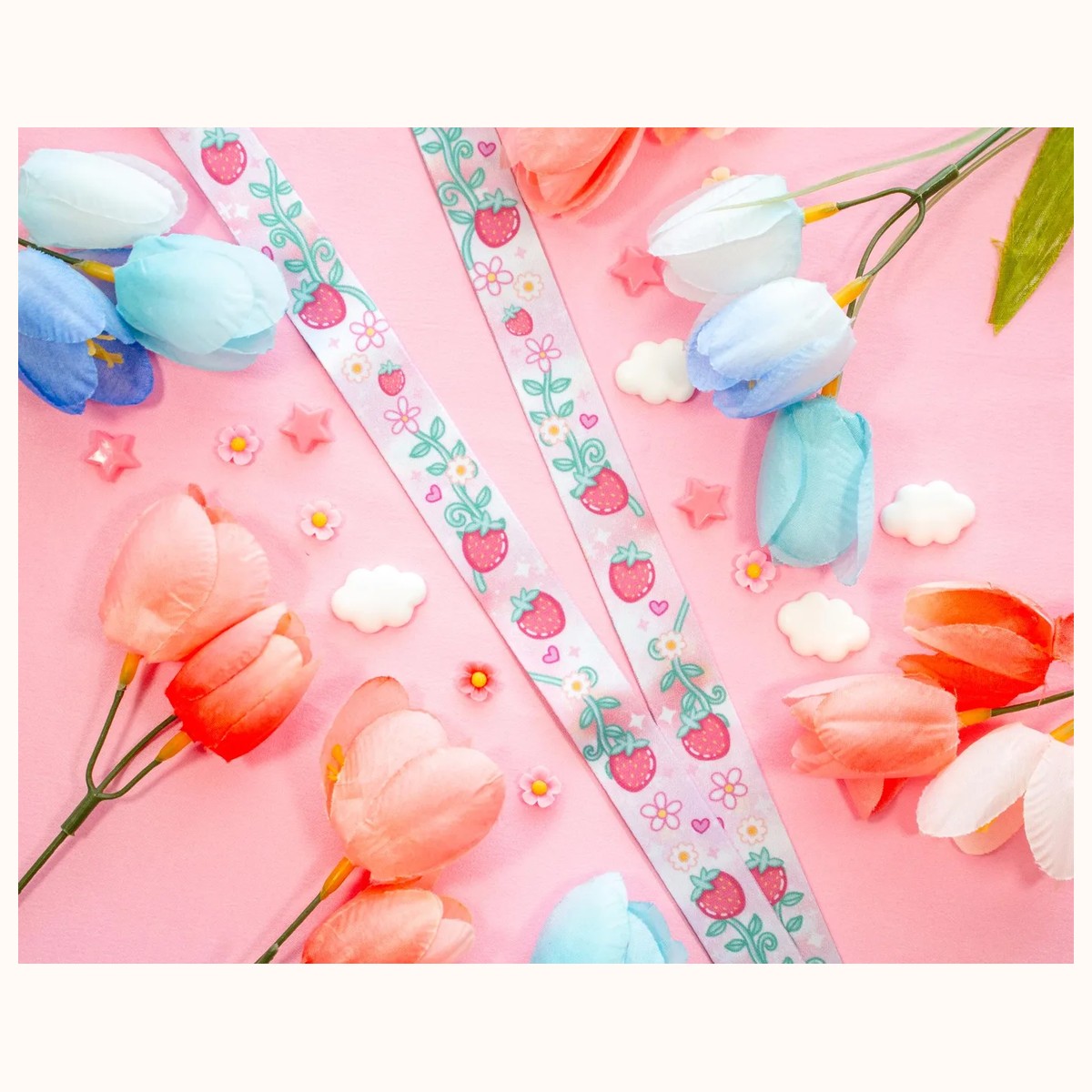 Strawberries Breakaway Lanyard view 2