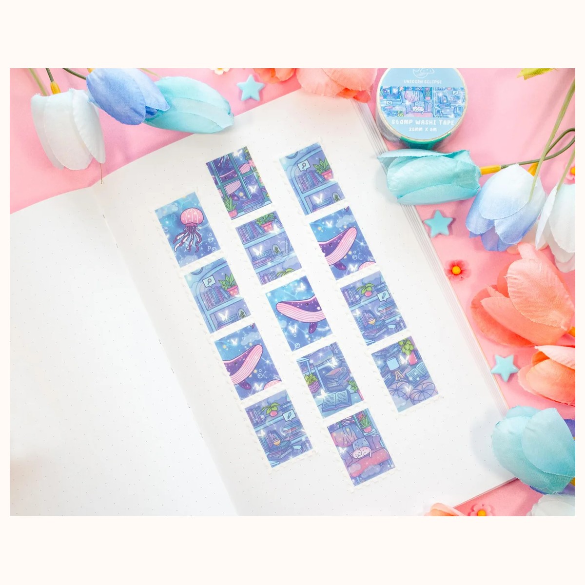Reading Room Stamp Washi Tape | Aesthetic Kawaii Cute Stationery by Farouk Book Store
