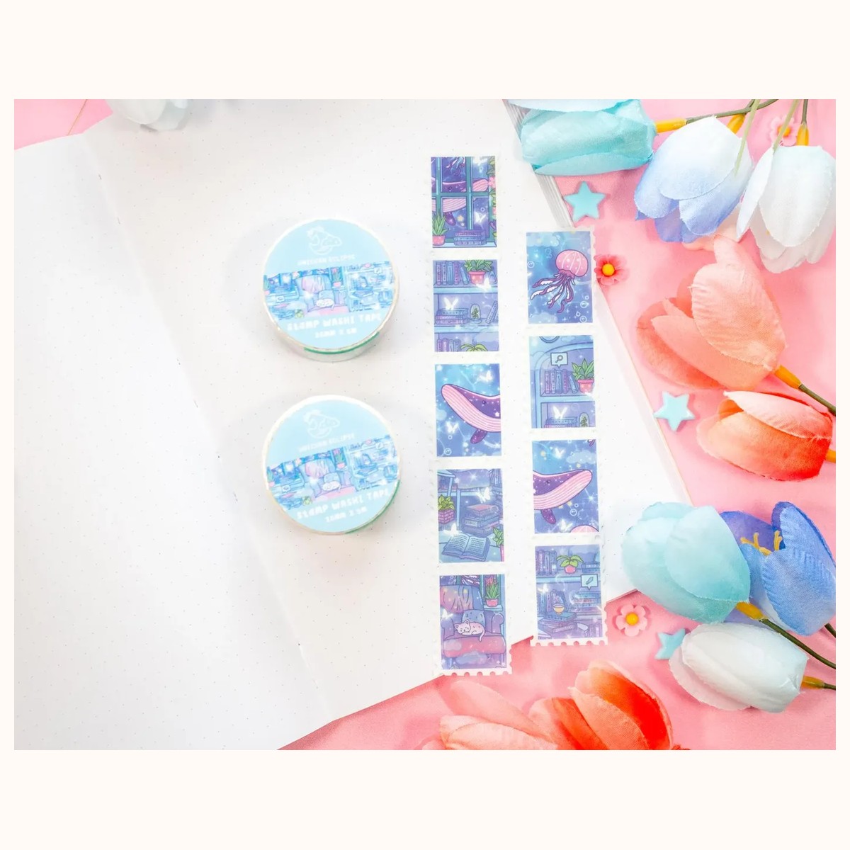 Reading Room Stamp Washi Tape | Aesthetic Kawaii Cute Stationery view 3