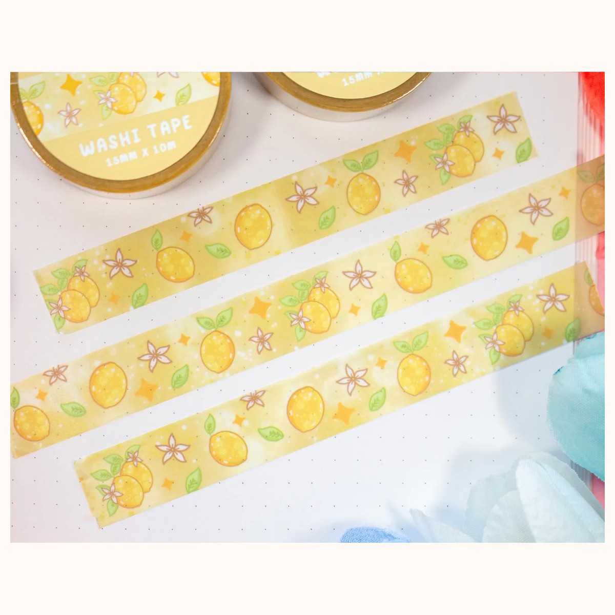 Lemons Kawaii Aesthetic Washi Tape view 2
