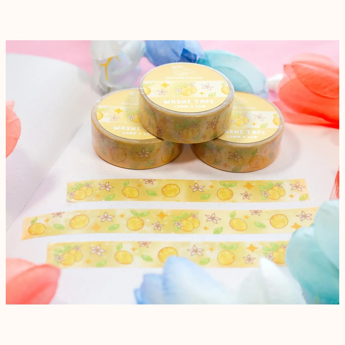 Lemons Kawaii Aesthetic Washi Tape view 3