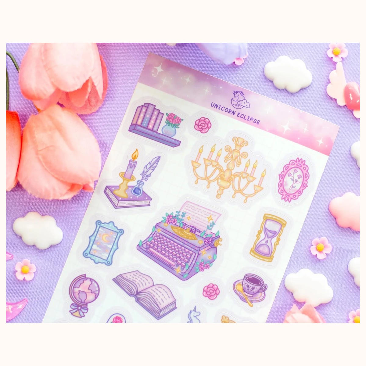 Pastel Academia Sticker Sheet | Planner Stickers, Decorative Stickers view 2