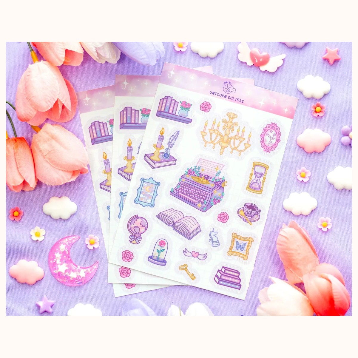 Pastel Academia Sticker Sheet | Planner Stickers, Decorative Stickers view 3