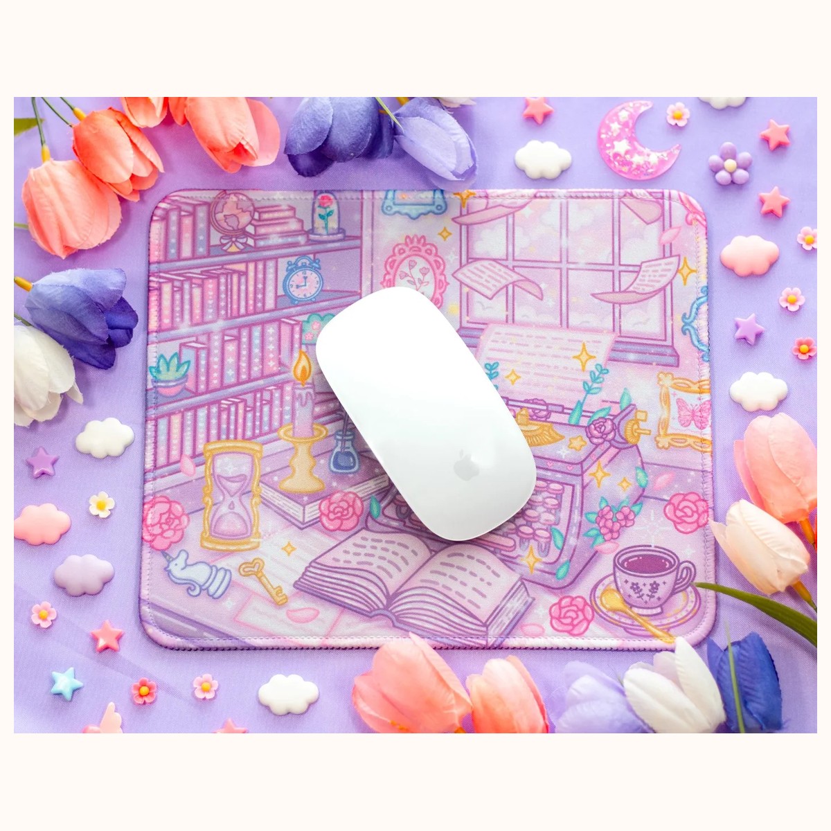 Pastel Academia Cute Mousepad view 3