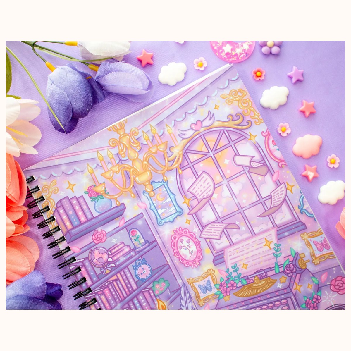 Pastel Academia Spiral Lined Notebook (7x9") view 4