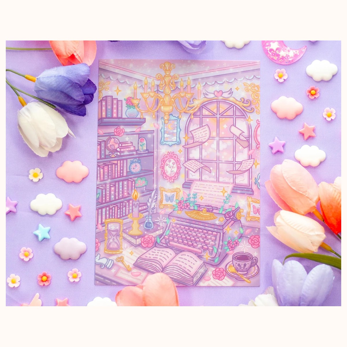 Pastel Academia Cute Art Print by Farouk Book Store