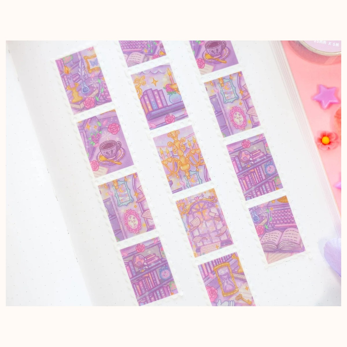 Pastel Academia Washi Tape | Aesthetic Kawaii Cute Stationery view 2