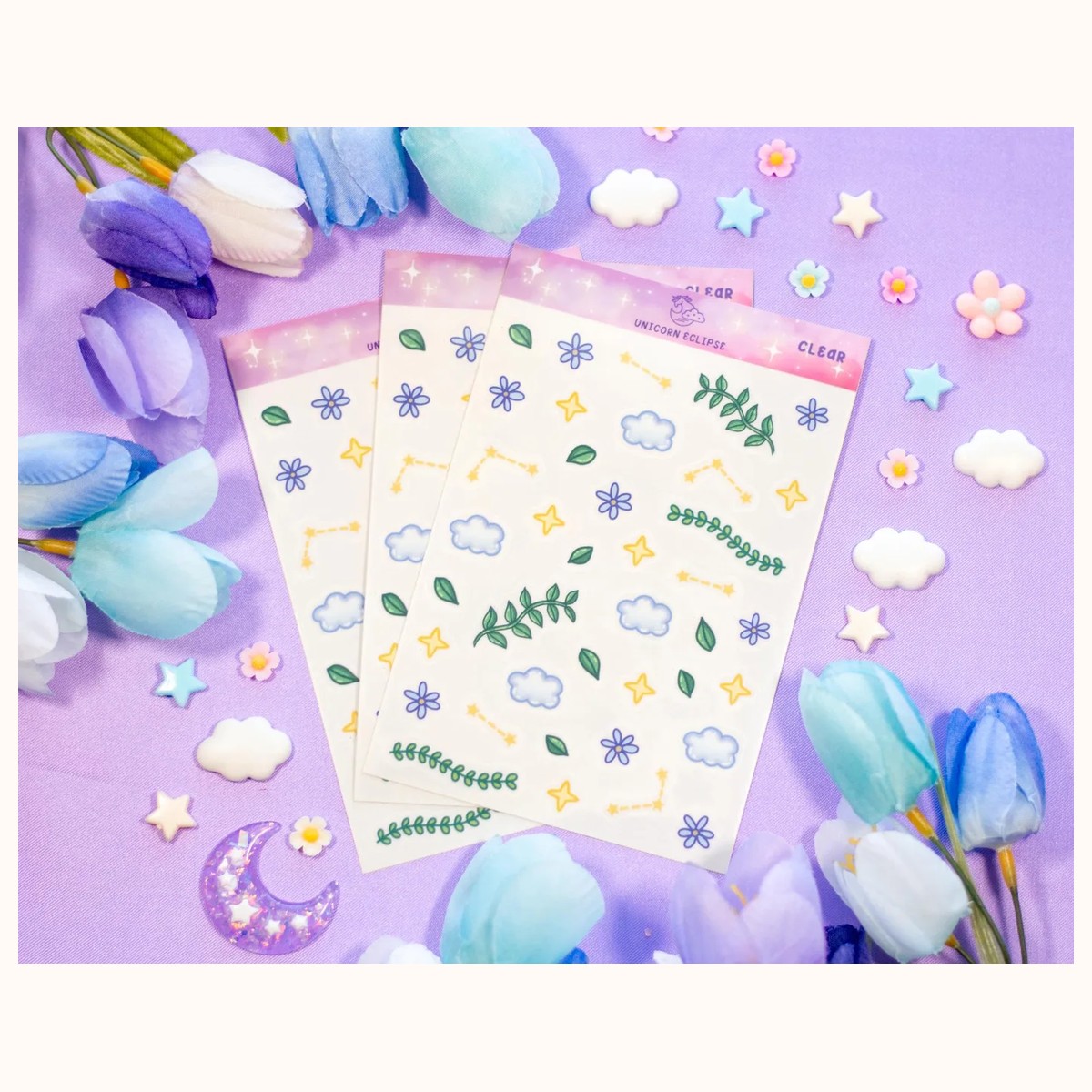 Botanical Bliss Deco CLEAR Sticker Sheet | Planner Stickers, Decorative Stickers view 3