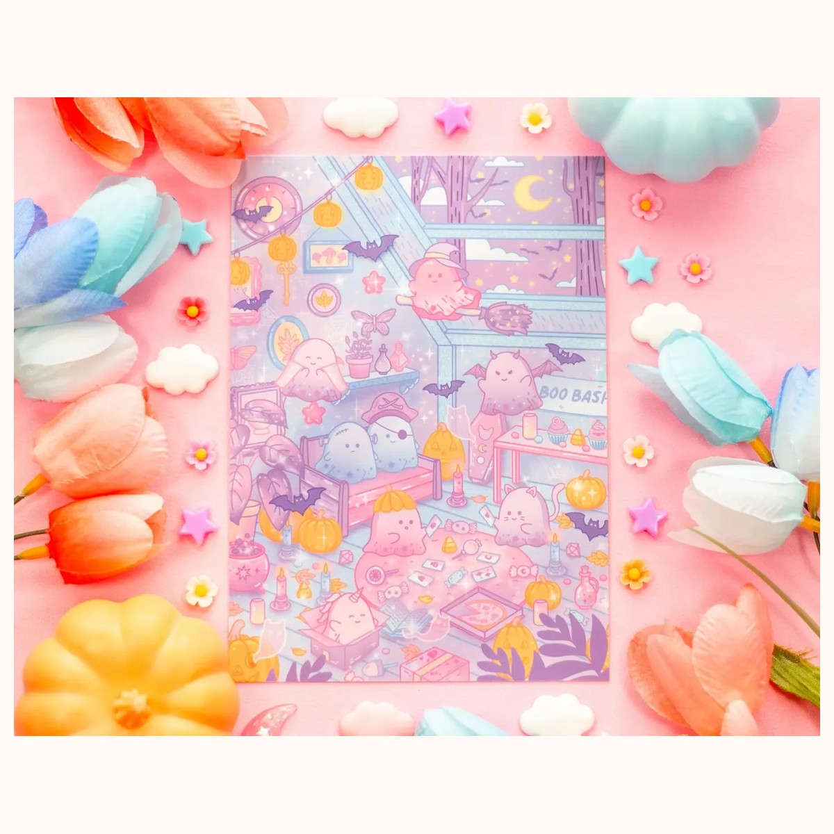 Boo Bash Cute Art Print by Farouk Book Store