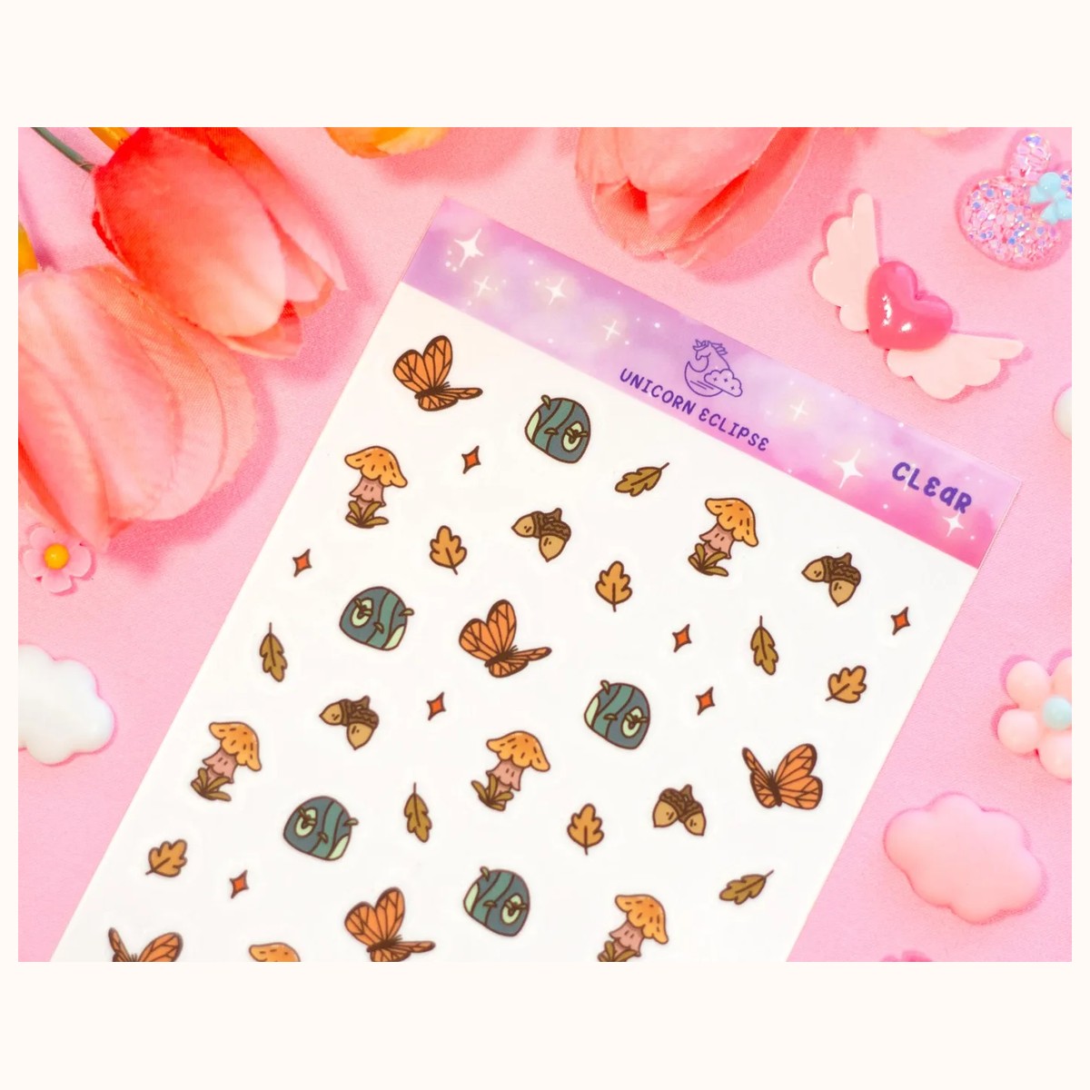 Forest Finds Deco CLEAR Sticker Sheet | Planner Stickers, Decorative Stickers view 2