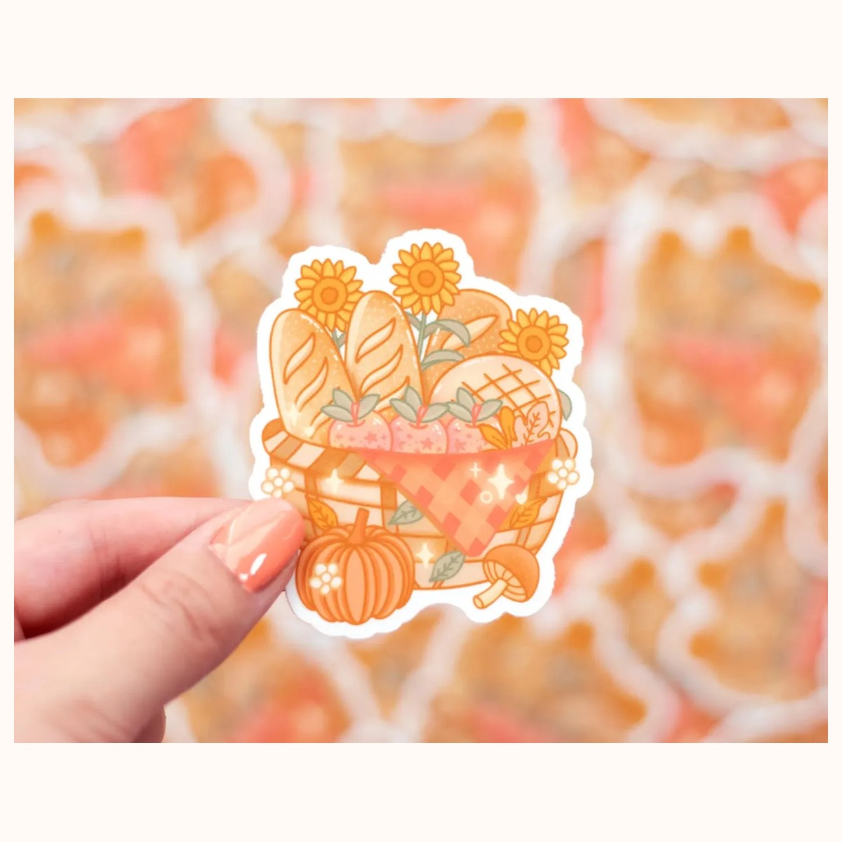 Bread Basket Vinyl Waterproof Sticker | Cute Kawaii Laptop Decal, stickers from Farouk Book Store