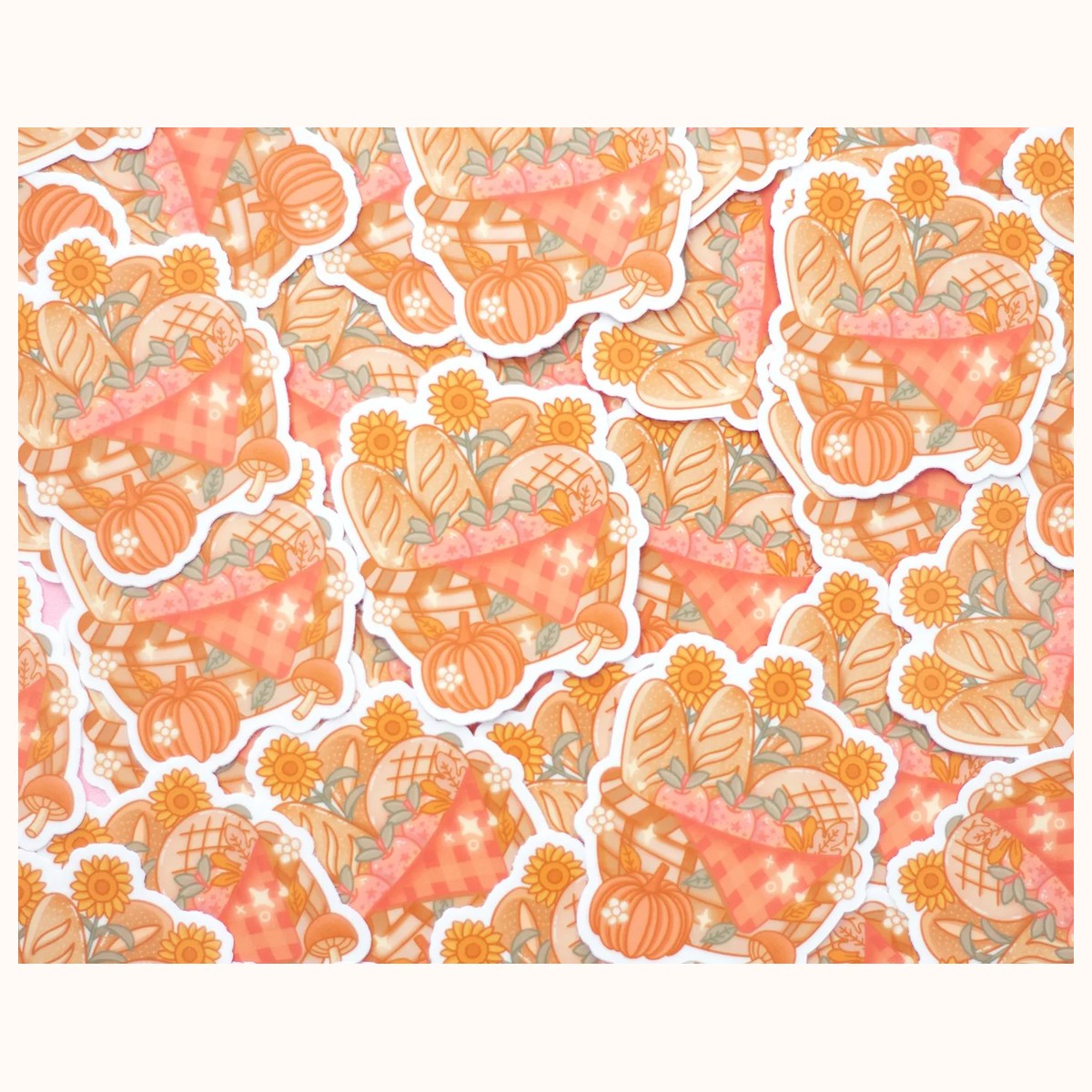 Bread Basket Vinyl Waterproof Sticker | Cute Kawaii Laptop Decal view 3