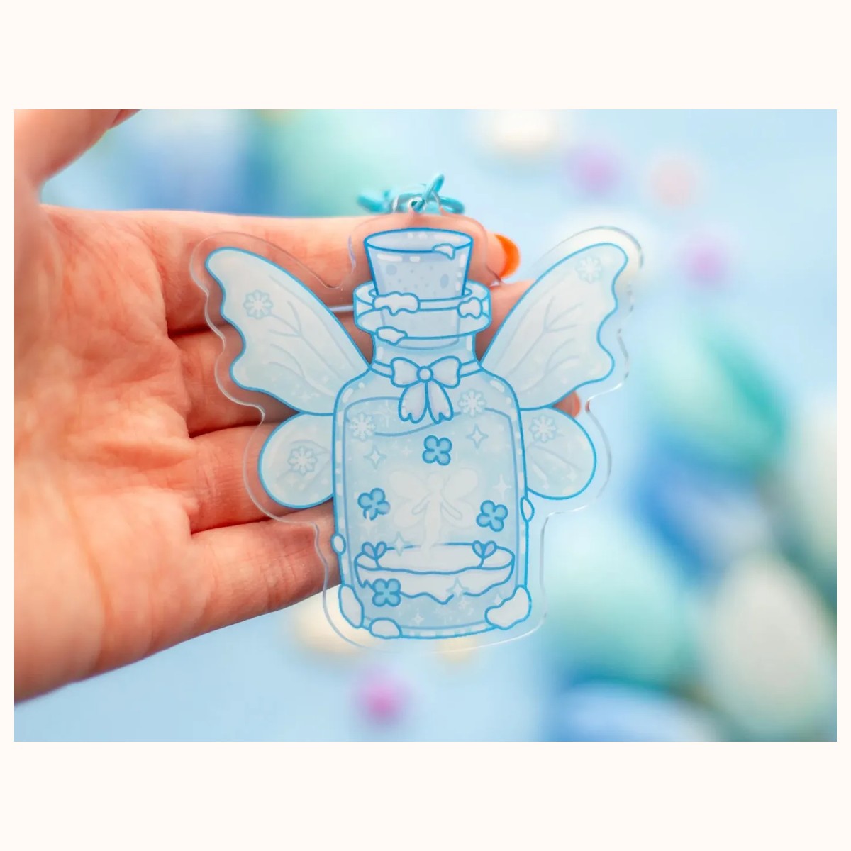 Frozen Fairy Bottle Aesthetic Cute Acrylic Charm Keychain view 2