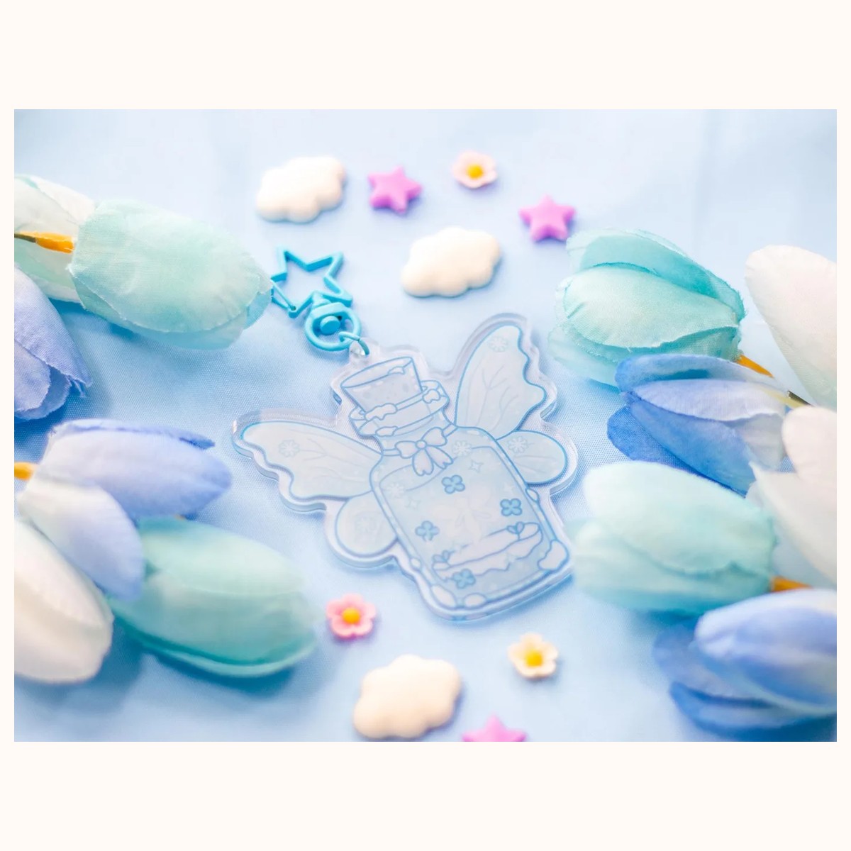 Frozen Fairy Bottle Aesthetic Cute Acrylic Charm Keychain view 3