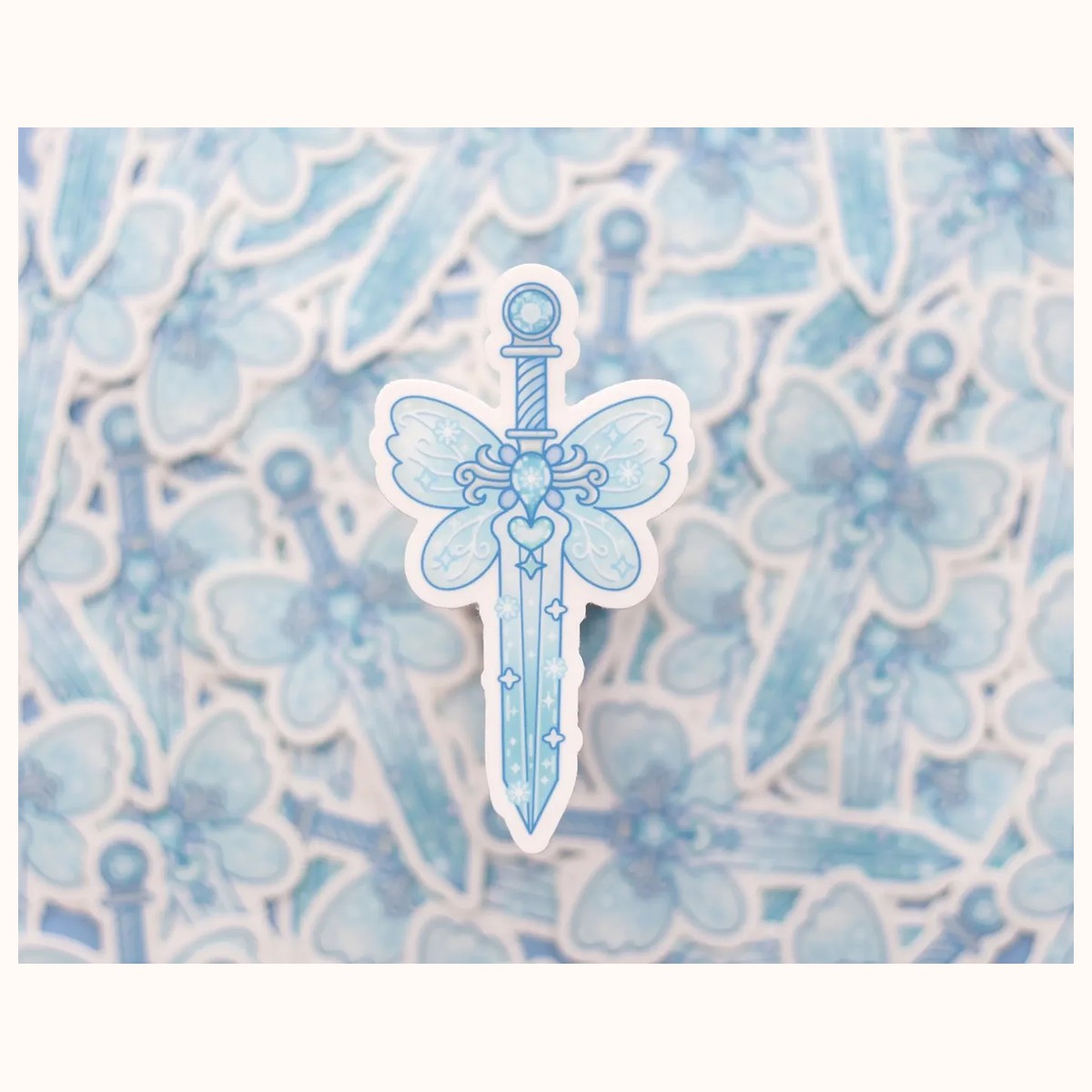 Frozen Sword Waterproof Sticker | Cute Kawaii Laptop Decal view 3