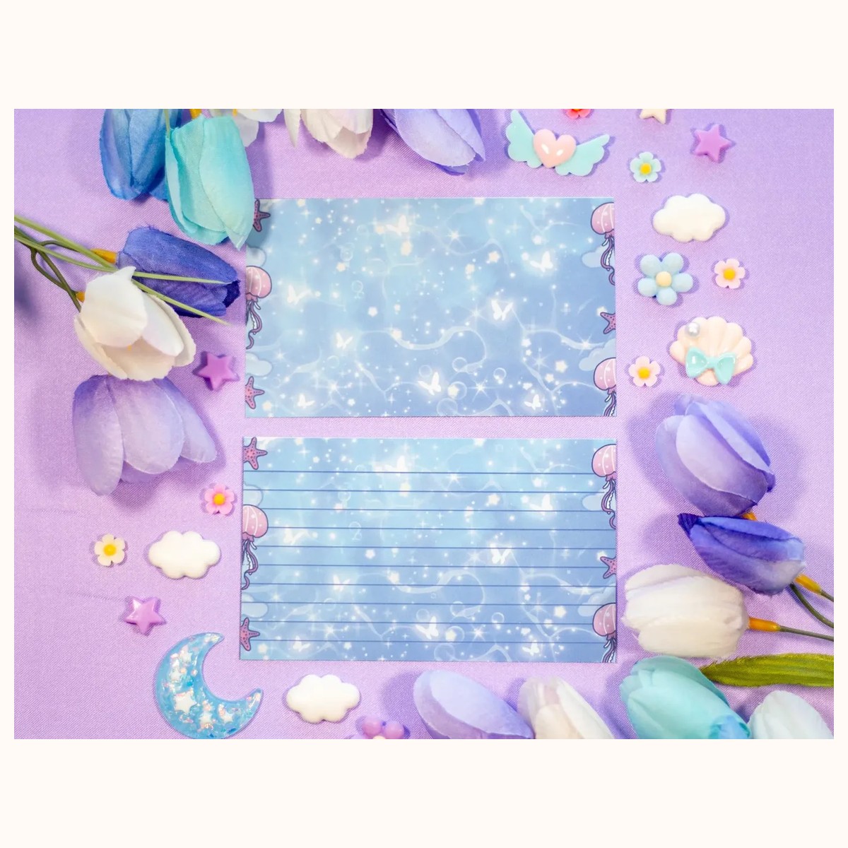 Reading Room Note Cards | Kawaii Aesthetic Stationery Index Note Cards by Farouk Book Store