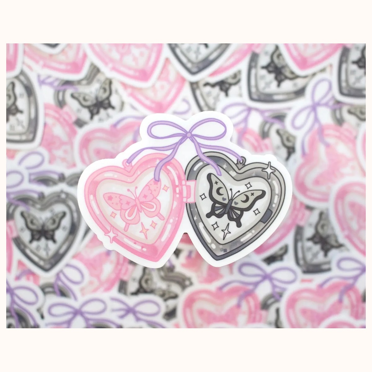 Heart Locket Cute Aesthetic Vinyl Sticker view 2