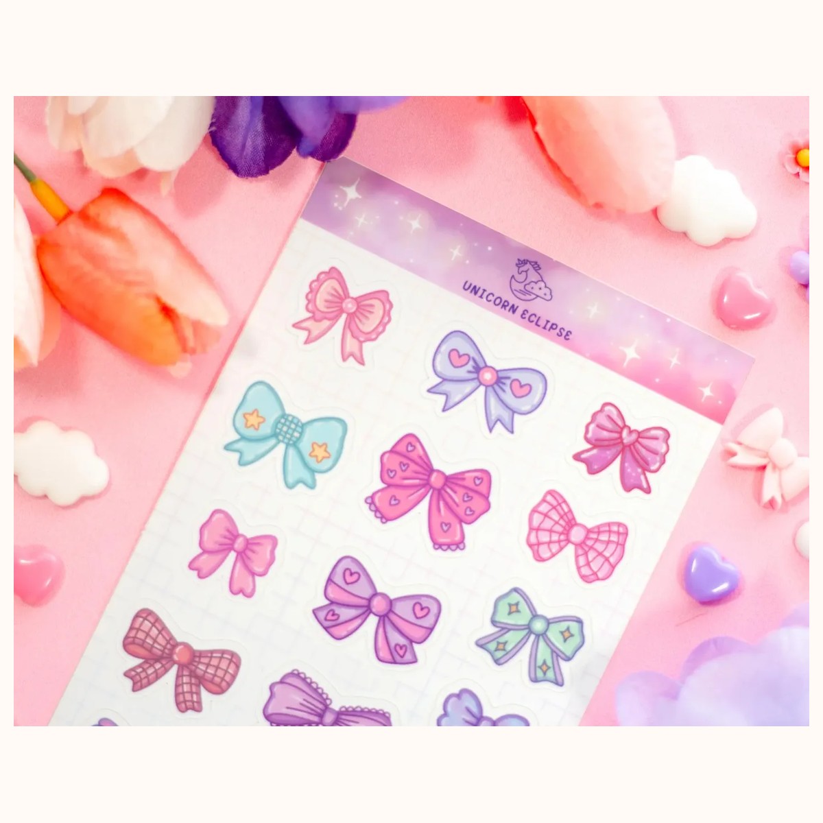 Bows Aesthetic Matte Sticker Sheet view 2