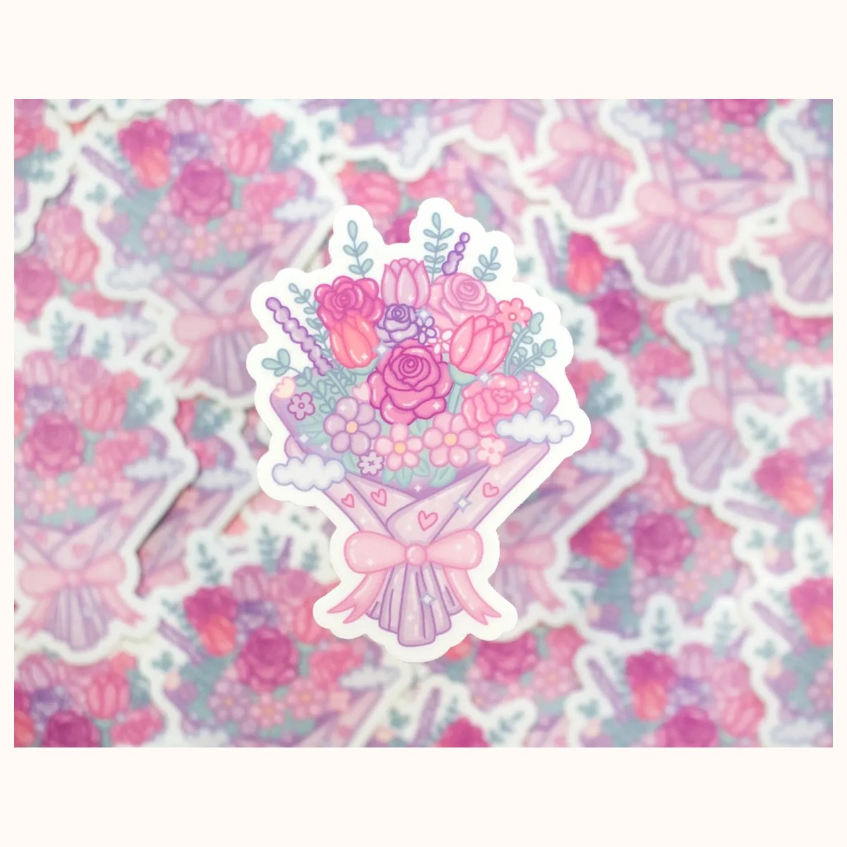 Flower Bouquet Cute Aesthetic Vinyl Sticker view 2