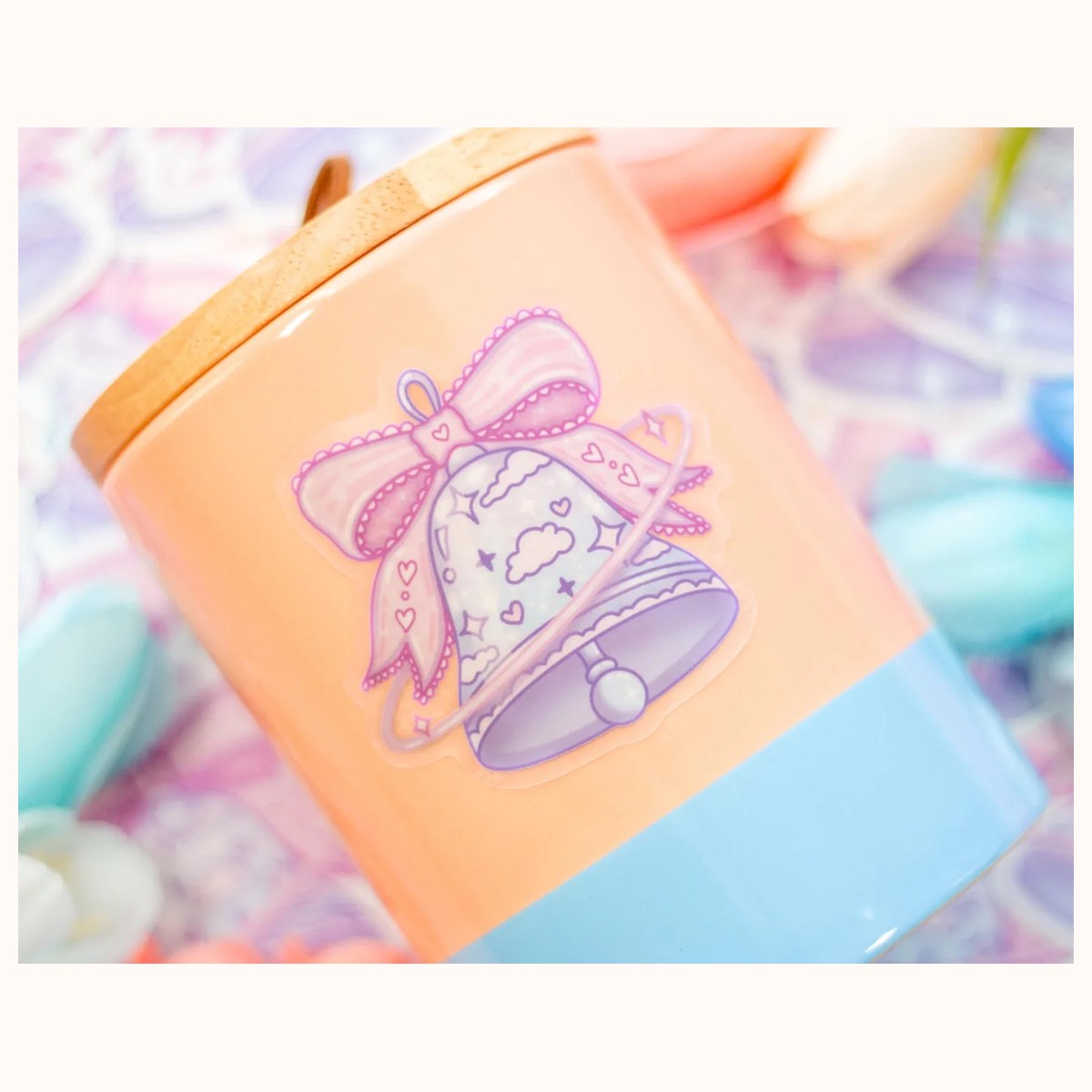 Coquette Bell CLEAR Sticker | Cute Aesthetic Waterproof Durable Laptop Sticker view 2