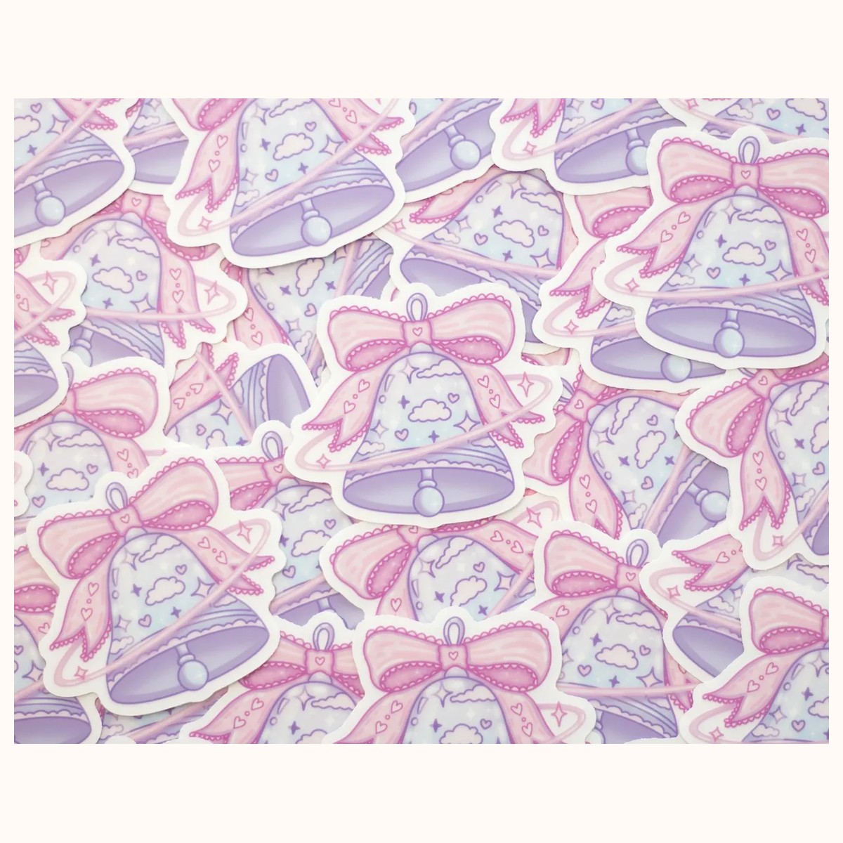 Coquette Bell CLEAR Sticker | Cute Aesthetic Waterproof Durable Laptop Sticker view 4