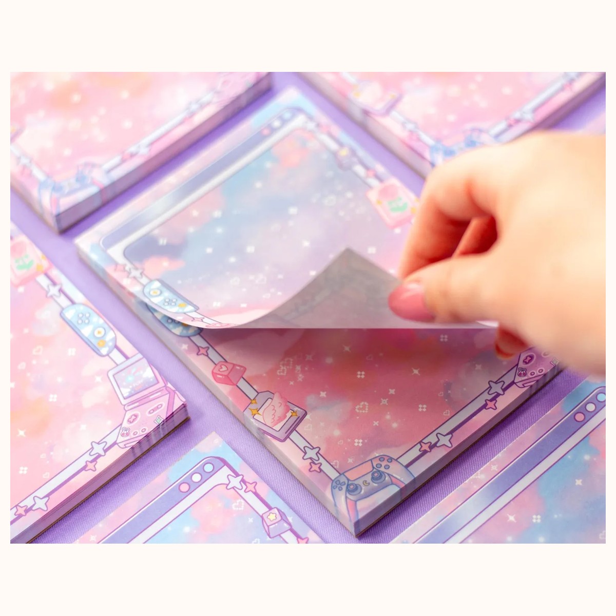 Game Time Notepad | Cute Dreamy Kawaii Aesthetic Stationery Memo Pad view 2