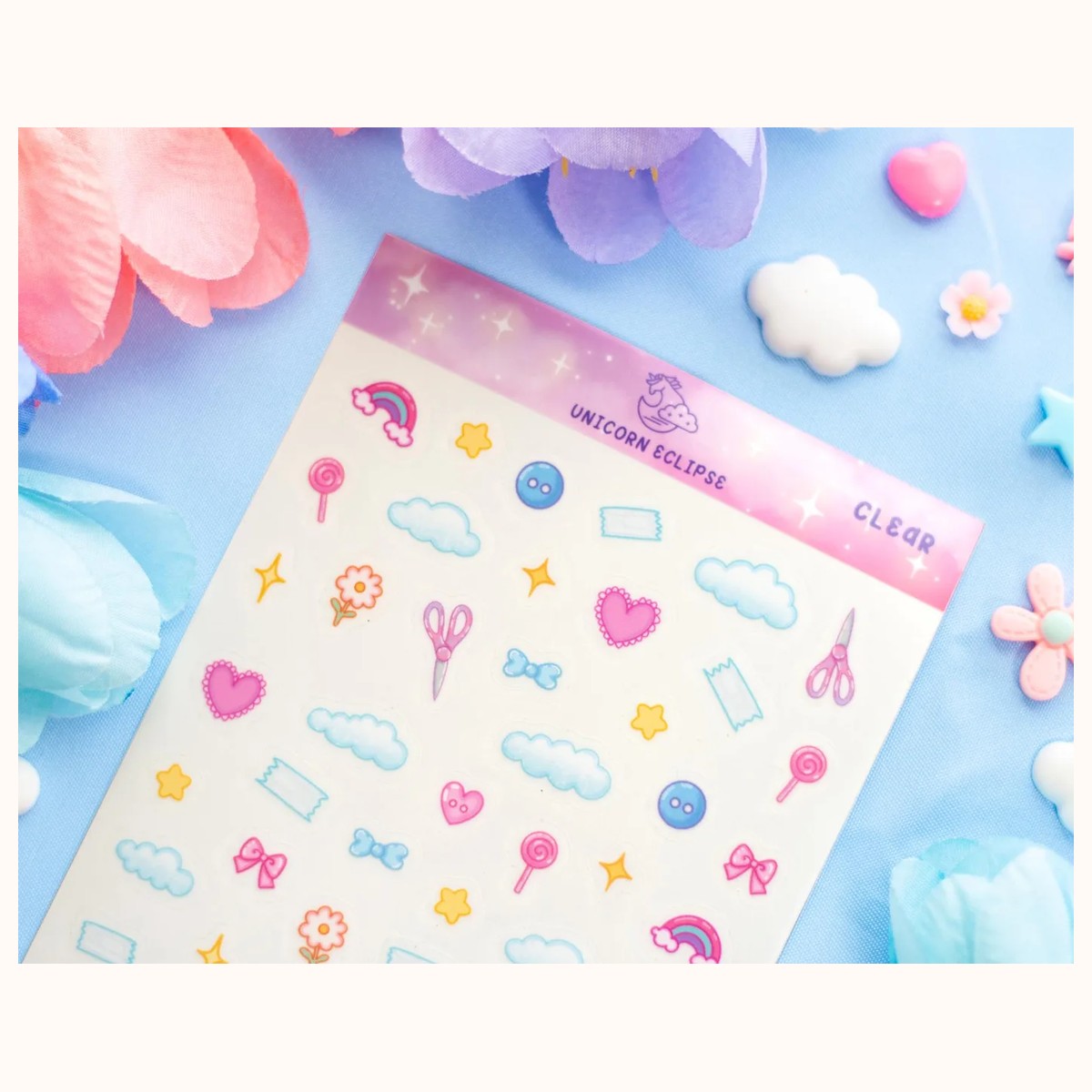 Craft Time Deco CLEAR Sticker Sheet | Planner Stickers, Decorative Stickers view 2